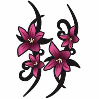 Set de pegatinas Flores Tribales Rosas - 2x 23x9cm