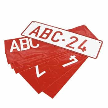 Placa de matrícula corta de aluminio reflectante