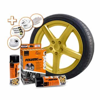 Set de láminas en aerosol Foliatec (película en aerosol) - dorado metalizado - 2 x 400 ml