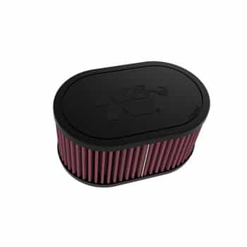 Filtro de aire universal K&N ovalado de 54 mm de doble puerto, 159 mm x 102 mm de diámetro, 76 mm de altura (RU-3