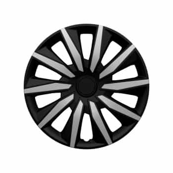 Juego de tapacubos AutoStyle de 4 piezas, decente, de 15 pulgadas, color plata y negro